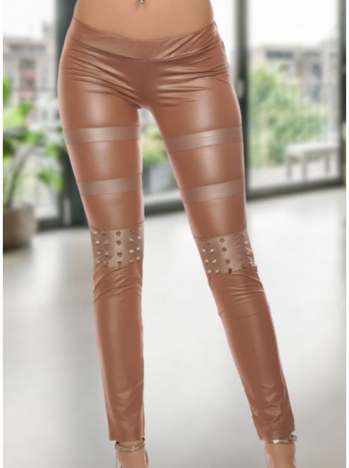 Szegecses cappuccino leggings