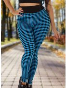 Alakformáló PUSH UP kék mintás fitness leggings