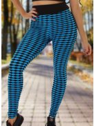 Alakformáló PUSH UP kék mintás fitness leggings