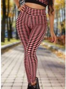 Alakformáló PUSH UP rózsaszín mintás fitness leggings