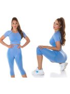 2 részes kék színű alakformáló fitness együttes Top + leggings