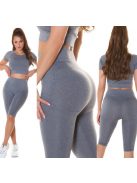 2 részes szürke alakformáló fitness együttes Top + leggings