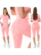 2 részes lazac színű alakformáló fitness együttes Top + leggings