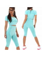 2 részes menta alakformáló fitness együttes Top + leggings