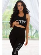 2 részes fitness szett nyomott ezüst felirattal Top + leggings / cicanadrág