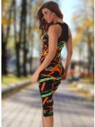 2 részes terep mintás fitness együttes Top + leggings / cicanadrág