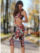 2 részes terep mintás fitness együttes Top + leggings / cicanadrág