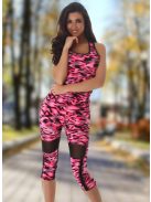 2 részes terep mintás fitness együttes Top + leggings / cicanadrág